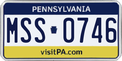 PA license plate MSS0746