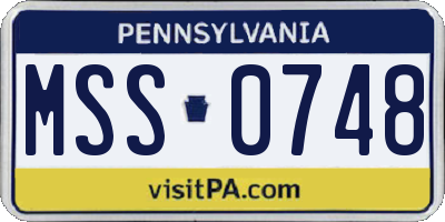 PA license plate MSS0748