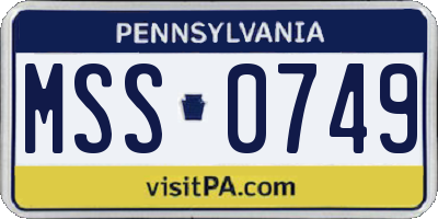 PA license plate MSS0749