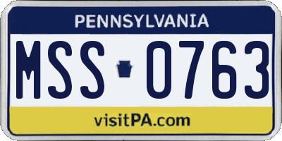 PA license plate MSS0763