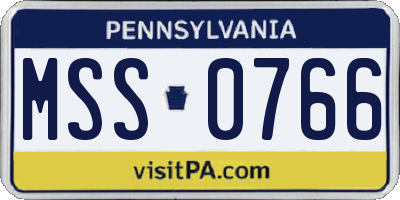 PA license plate MSS0766