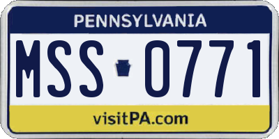 PA license plate MSS0771