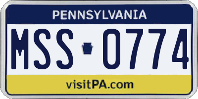 PA license plate MSS0774