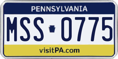 PA license plate MSS0775