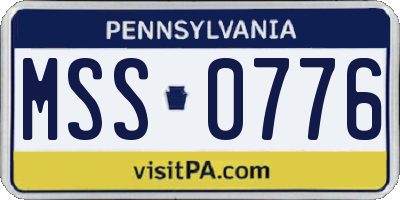 PA license plate MSS0776