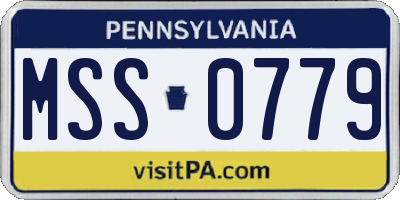 PA license plate MSS0779