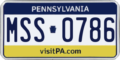 PA license plate MSS0786
