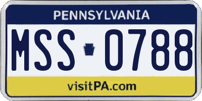 PA license plate MSS0788