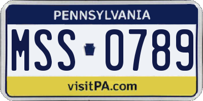 PA license plate MSS0789