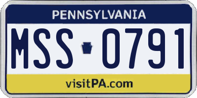 PA license plate MSS0791