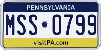PA license plate MSS0799
