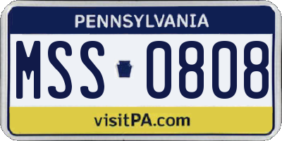 PA license plate MSS0808