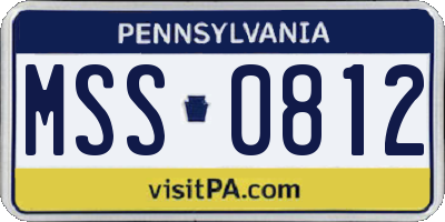 PA license plate MSS0812