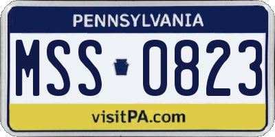 PA license plate MSS0823