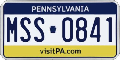 PA license plate MSS0841