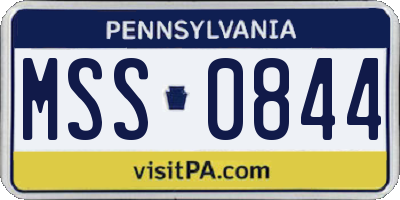 PA license plate MSS0844