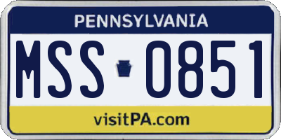 PA license plate MSS0851