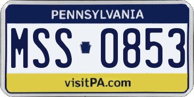 PA license plate MSS0853