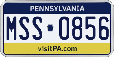 PA license plate MSS0856