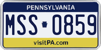 PA license plate MSS0859