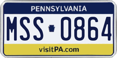 PA license plate MSS0864