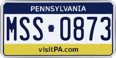 PA license plate MSS0873