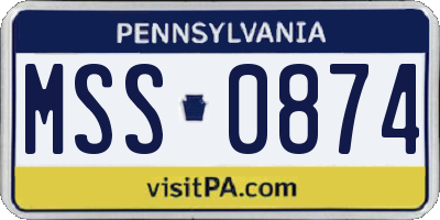 PA license plate MSS0874