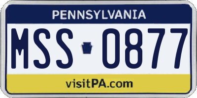 PA license plate MSS0877
