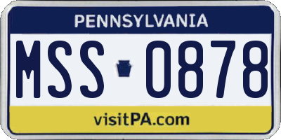 PA license plate MSS0878