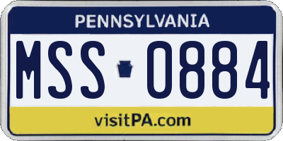 PA license plate MSS0884