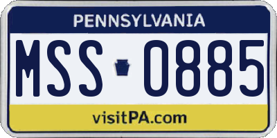 PA license plate MSS0885