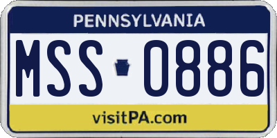 PA license plate MSS0886
