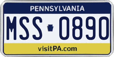 PA license plate MSS0890