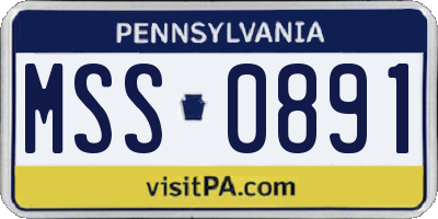 PA license plate MSS0891