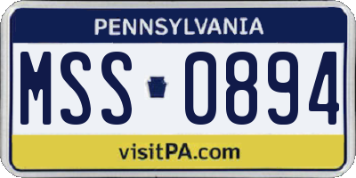 PA license plate MSS0894