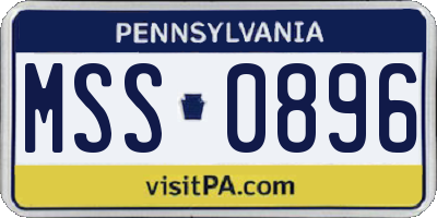 PA license plate MSS0896
