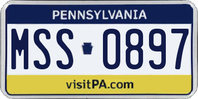 PA license plate MSS0897