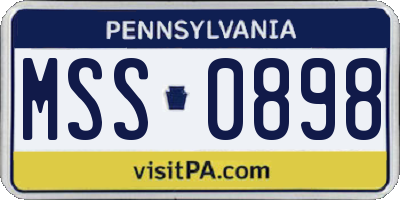 PA license plate MSS0898