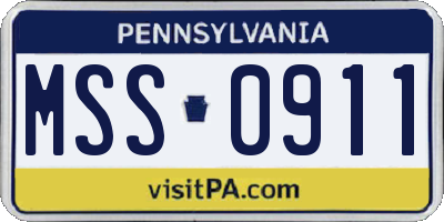 PA license plate MSS0911