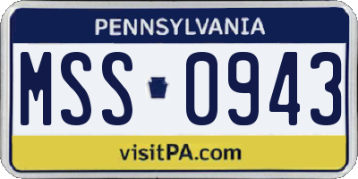 PA license plate MSS0943
