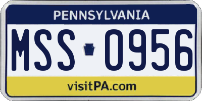 PA license plate MSS0956