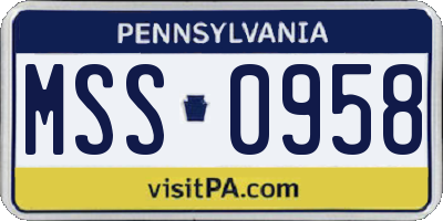 PA license plate MSS0958