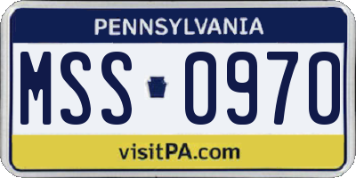 PA license plate MSS0970