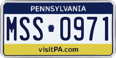 PA license plate MSS0971
