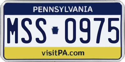 PA license plate MSS0975