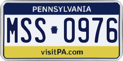 PA license plate MSS0976