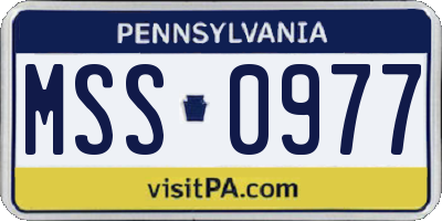 PA license plate MSS0977