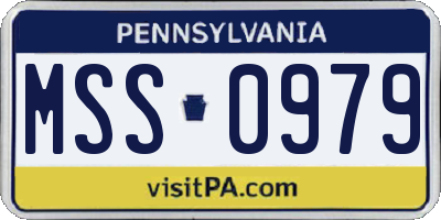 PA license plate MSS0979