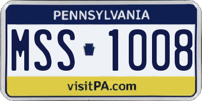 PA license plate MSS1008