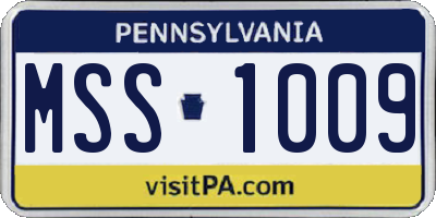PA license plate MSS1009